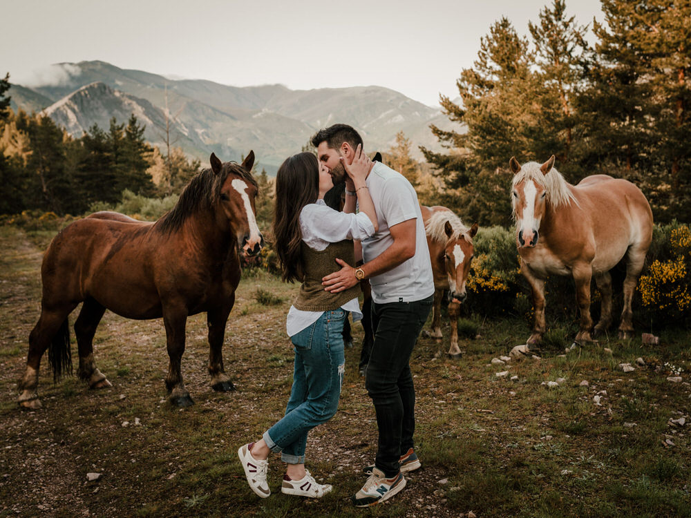 sesion de pareja con caballos